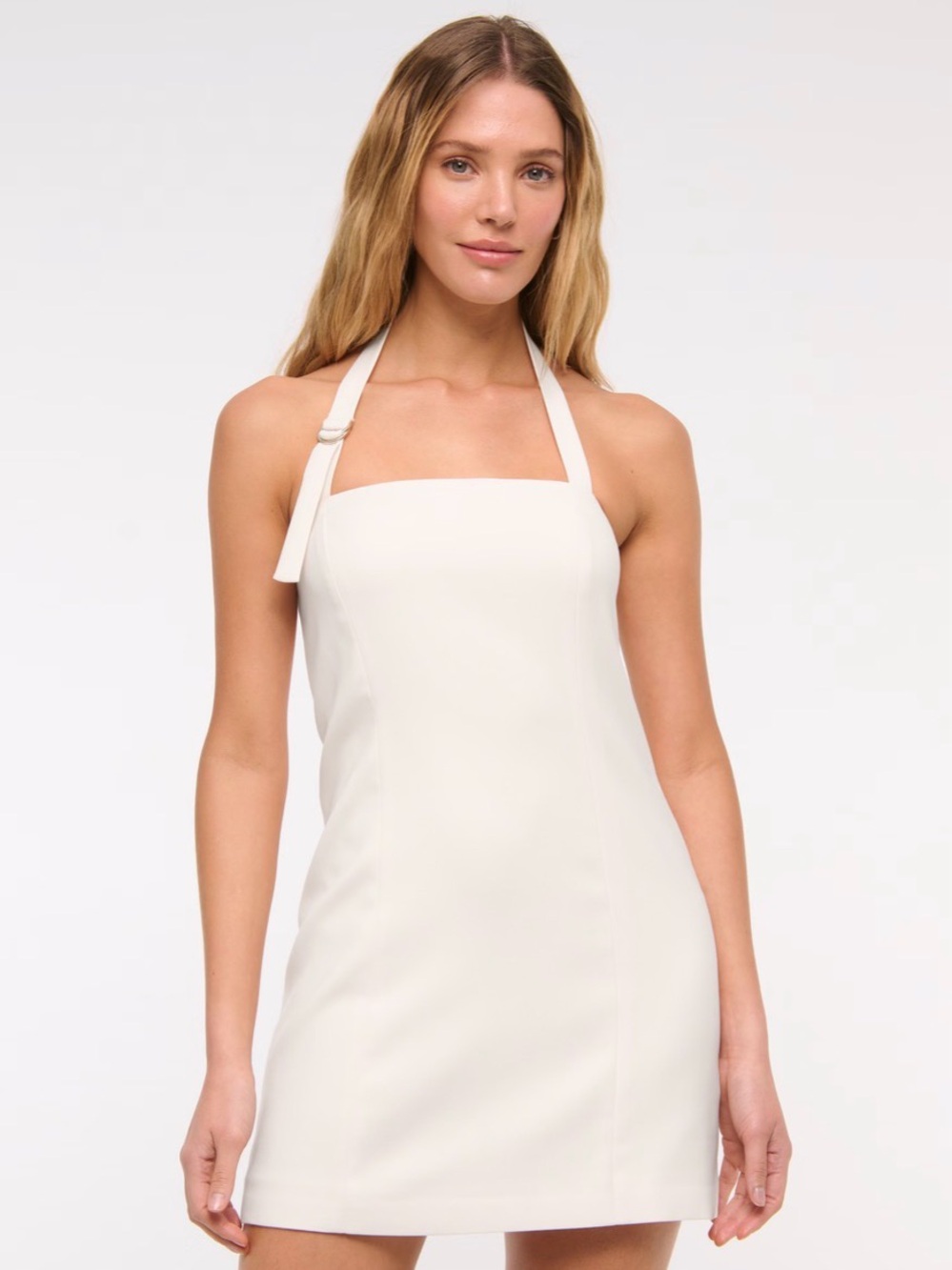 NWT Abercrombie & Fitch Cream Halter Mini Dress Medium Tall